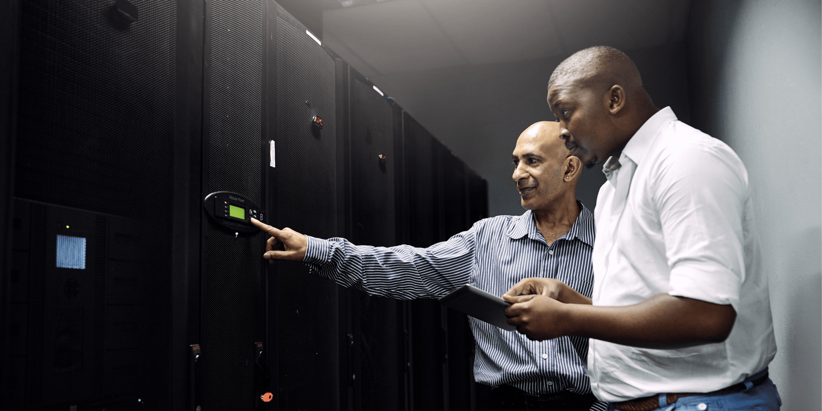 Technical engineers performing remote diagnostics and support